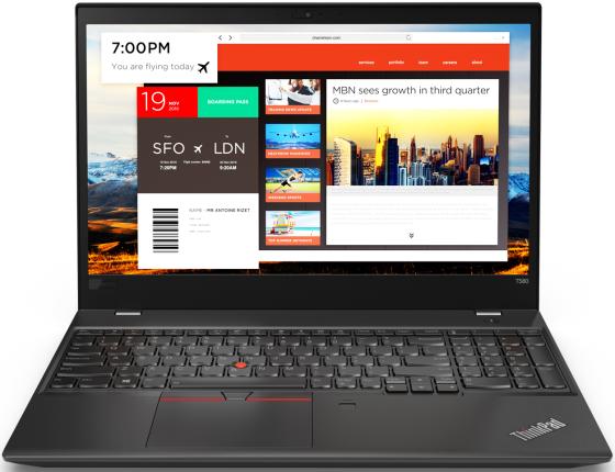 

Ноутбук Lenovo ThinkPad T580 15.6" 1920x1080 Intel Core i5-8250U 256 Gb 8Gb Intel UHD Graphics 620 черный Windows 10 Professional 20L9001YRT