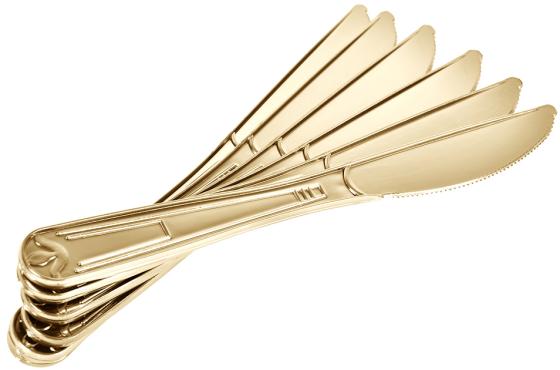BOYSCOUT Ножи PREMIUM цвет-золото одноразовые пластиковые 6 шт в упаковке