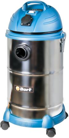 Промышленный пылесос BORT BSS-1530N-Pro влажная сухая уборка чёрный синий