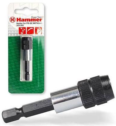 Магнитный держатель для бит Hammer Flex 203-202 PB HL QC  M6*60мм, быстросъемный