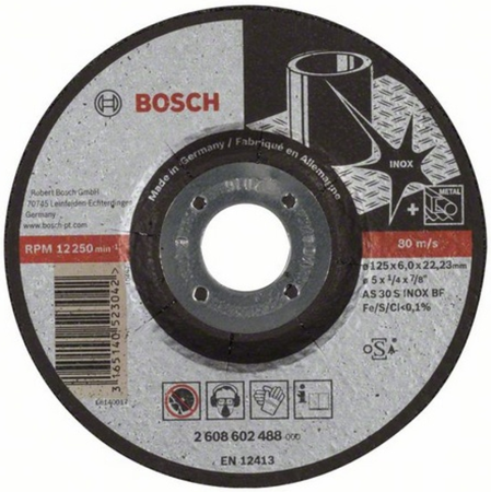 

Круг зачистной BOSCH Expert for Inox 125x6x22по нерж. (2.608.602.488) 125 Х 6 Х 22, по нержав