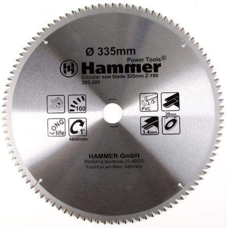 

Диск пильный Hammer Flex 205-209 CSB PL 335мм*100*30мм по ламинату