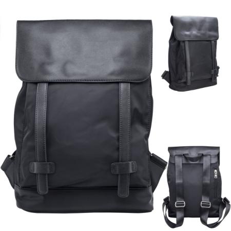 Рюкзак ACTION, молодежный, разм. 40х30х10 см, черный, нейлон+иск.кожа