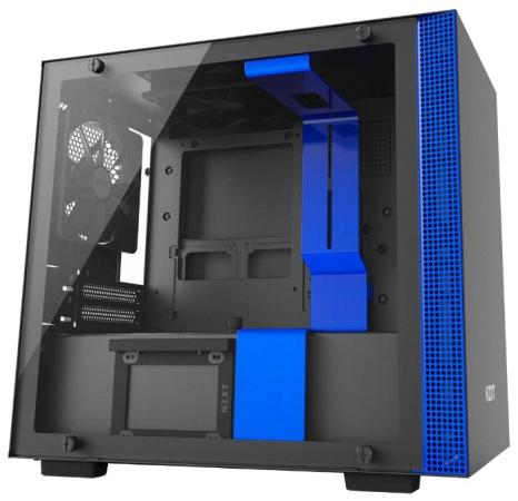 

Корпус mini-ITX NZXT H200i Без БП чёрный синий CA-H200W-BL