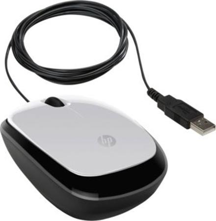 Мышь проводная HP X1200 серебристый чёрный USB