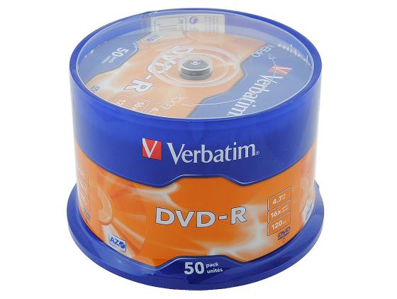 Диски DVD-R Verbatim 16x 4.7Gb CakeBox 50шт 43548
