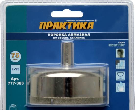 

Коронка алм. ПРАКТИКА 777-383 75мм, 1шт., по стеклу и керамике