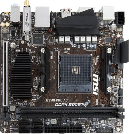 

Материнская плата MSI B350I PRO AC Socket AM4 AMD B350 2xDDR4 1xPCI-E 16x 4xSATAIII mini-ITX Retail