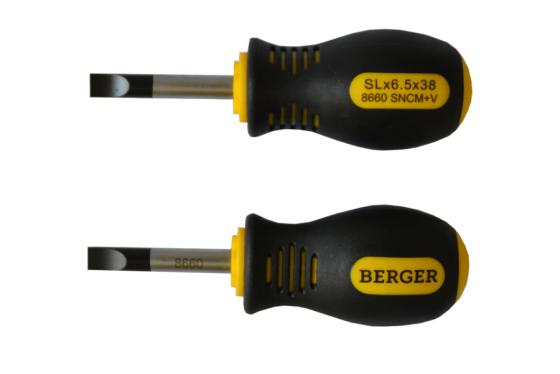 Отвертка BERGER BG1045 шлицевая 6.5x38мм
