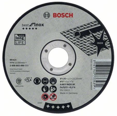 

Круг отрезной BOSCH Best for Inox 230x2,5x22 (2.608.603.508) по нержавеющей стали