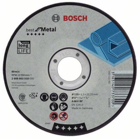 

Круг отрезной BOSCH Best for Metal 180x2,5x22 (2.608.603.528) по металлу