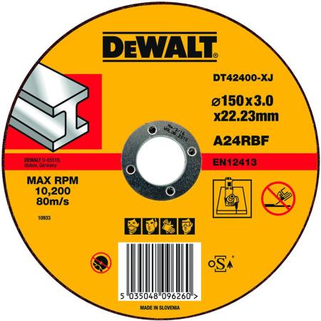Круг отрезной DeWALT DT42400-XJ для УШМ 150х22.2х3мм тип 1 плоский по металлу
