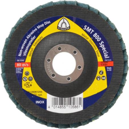 

КЛТ KLINGSPOR SMT 800 SPECIAL 125 X 22 Very fine (278500) выпуклый, из неткан.мат., по нержав.