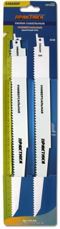 Полотно для сабельной пилы ПРАКТИКА 773-576 (S4860DF)  дерево/мет, 300мм, шаг 4, BiM, 2шт.