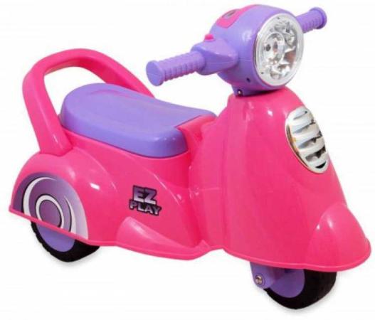 Музыкальная детская Каталка Мотоцикл 605 розовый