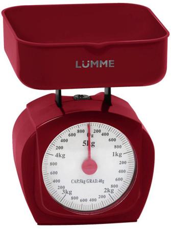 Весы кухонные механические Lumme LU-1302 красный гранат