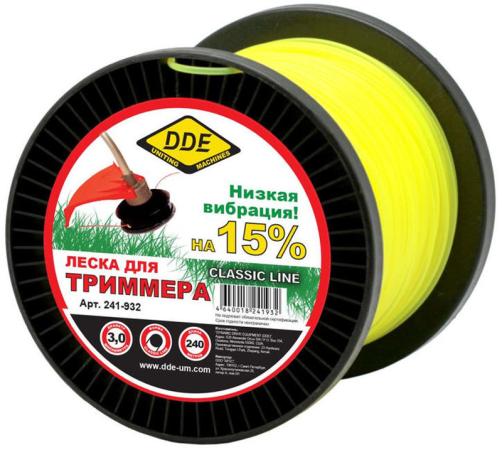 Леска для триммеров DDE 241-932 круг 3.0ммх240м желтый
