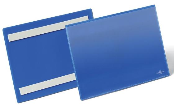 Карман cамоклеящийся для маркировки  A5 горизонтальный, цвет- синий