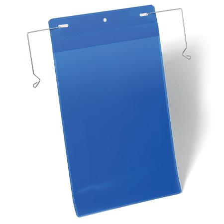 Карман для маркировки с проволочным фиксатором, А4 вертикальный, цвет- синий