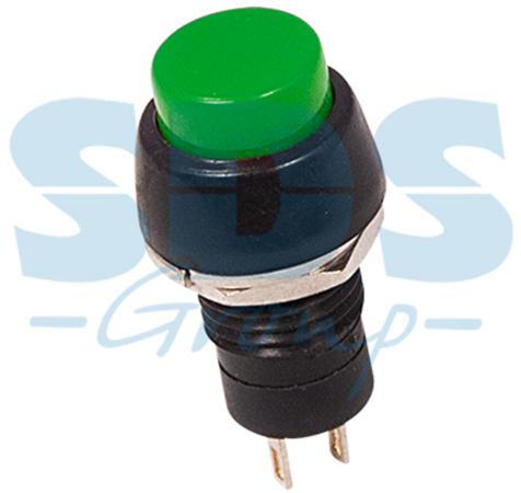 Выключатель-кнопка  250V 1А (2с) (ON)-OFF  Б/Фикс  зеленая  Micro  REXANT