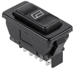 Выключатель (стеклоподъемника) клавишный 12V 20А (5с) (ON)-OFF-(ON) черный с подсветкой REXANT