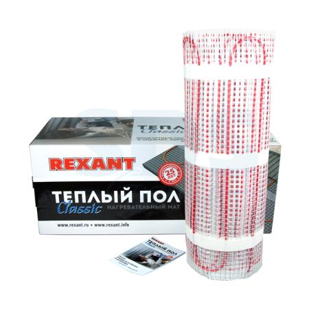 Тёплый пол (нагревательный мат) REXANT Classic RNX-10,0-1500 (площадь 10,0 м2 (0,5 х 20,0 м)), 1500 Вт, двухжильный с экраном