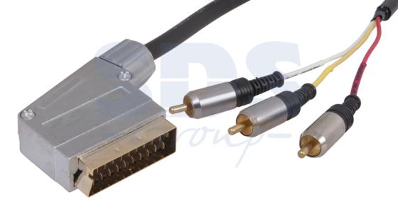 

Шнур SCART Plug - 3RCA Plug с переключателем 1.5М (GOLD) металл REXANT