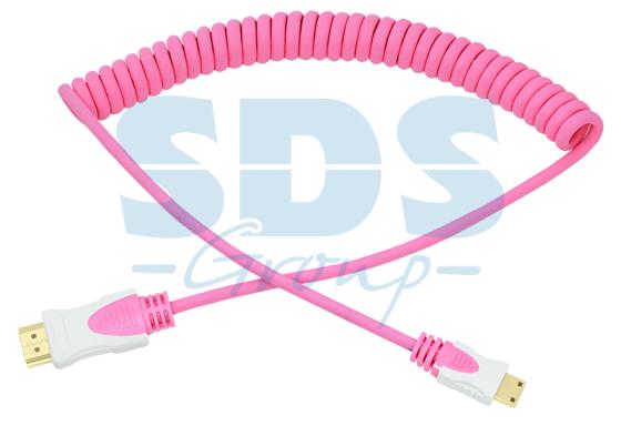 Шнур HDMI - mini HDMI 2М розовый витой REXANT