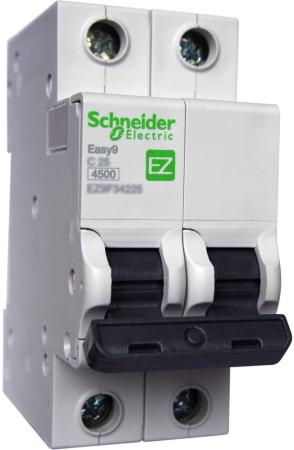 

Выключатель автоматический Schneider Electric EASY9 ВА 2П 25А C 4.5кА 2DIN 2полюса 82х36мм