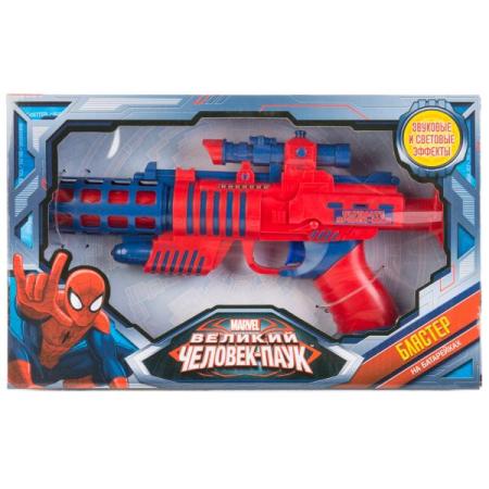 

КОСМИЧЕСКИЙ БЛАСТЕР "ИГРАЕМ ВМЕСТЕ" MARVEL SPIDERMAN, НА БАТ. В РУСС. КОР. 32*6*20СМ в кор.2*18шт