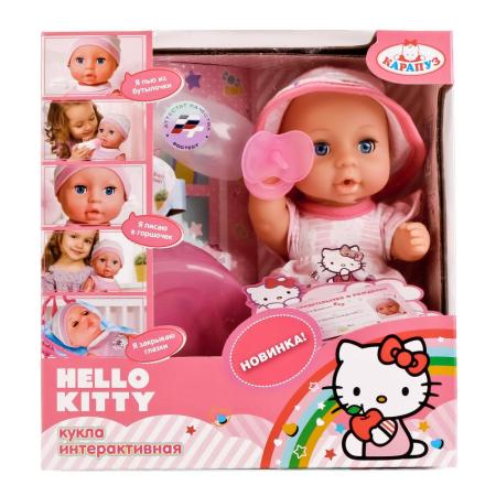 

Пупс КАРАПУЗ ПУПС HELLO KITTY 20 см писающая пьющая Y20DP-BR-RU