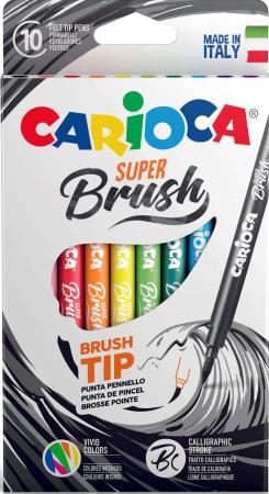 

Набор фломастеров CARIOCA SUPER BRUSH, 10 цветов, в картонной коробке с европодвесом