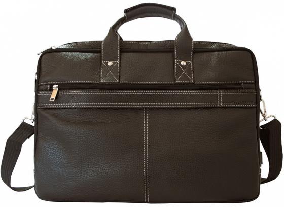 Портфель-сумка , кожа, коричневый, разм. 41х10х32 см