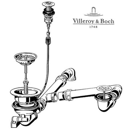 Сифон Villeroy & Boch Kitchen collections for professionals 61 chrome пластик/металл белый