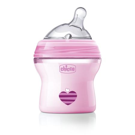 

Бутылочка Chicco Natural Feeling сил. соска с наклоном, норм. поток, PP, 0+, 150 мл, pink 310205206