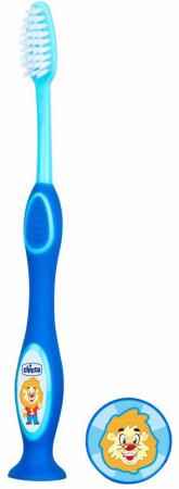 Зубная щетка с присоской Chicco 36 мес.+, голубая, арт. 320617015