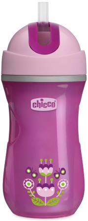 Чашка-поильник Chicco Sport Cup (трубочка), 1 шт., 14 мес.+, 266 мл, цвет розовый, арт. 340624033