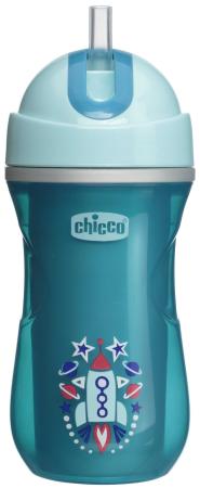 Чашка-поильник Chicco Sport Cup (трубочка), 1 шт., 14 мес.+, 266 мл, цвет голубой, арт., 340624034