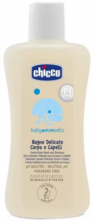 Мягкое моющее средство для волос и тела Chicco Baby Moments "Без слез", с овсом, 200 мл, 320615022