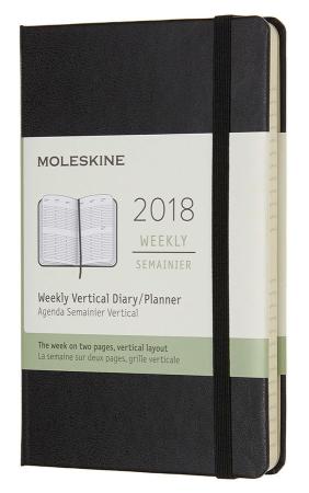 Еженедельник датированный Moleskine CLASSIC WKLY VERTICAL Pocket 90x140 мм картон DHB12WV2