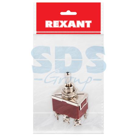 

Тумблер 250V 6А (6c) (ON)-OFF-(ON) двухполюсный (KN-223) REXANT Индивидуальная упаковка 1 шт