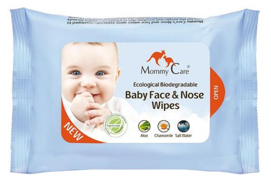 Салфетки влажные Mommy Care Nose and face wipers 24 шт для лица детские