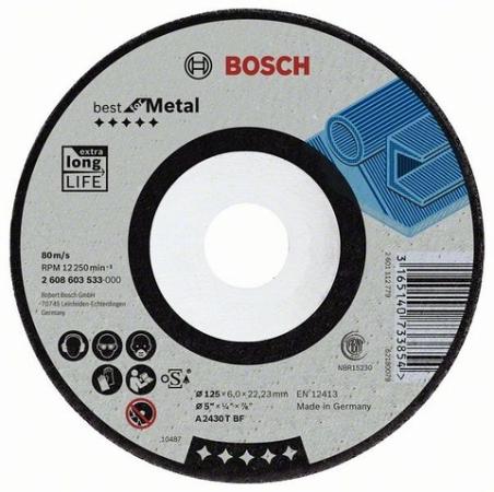 

Круг зачистной BOSCH Best for Metal 115x7x22 (2.608.603.532) по металлу