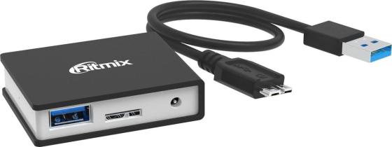 

Концентратор USB 2.0 Ritmix CR-3400 4 x USB 2.0 черный белый