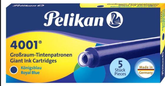 

Картридж Pelikan Giant GTP/5 (310748) Royal Blue чернила для ручек перьевых (5шт)