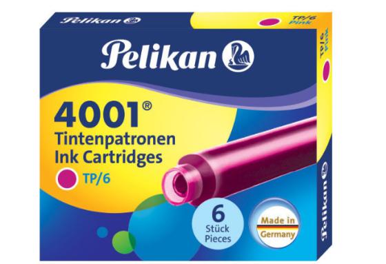 

Картридж Pelikan INK 4001 TP/6 (321075) розовые чернила для ручек перьевых (6шт)