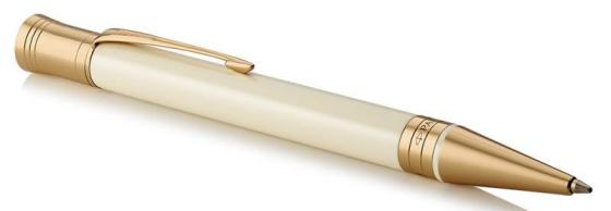 

Ручка шариковая Parker Duofold K74 (1931396) Ivory/Black GT M черные чернила подар.кор.