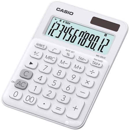 Калькулятор настольный Casio MS-20UC-WE-S-EC белый 12-разр.