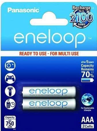 

Аккумуляторы 750 mAh Panasonic Eneloop AAA 2 шт BK-4MCCE/2BE