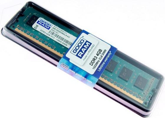 

Оперативная память 4Gb (1x4Gb) PC3-10600 1333MHz DDR3 DIMM CL9 Goodram GR1333D364L9S/4G